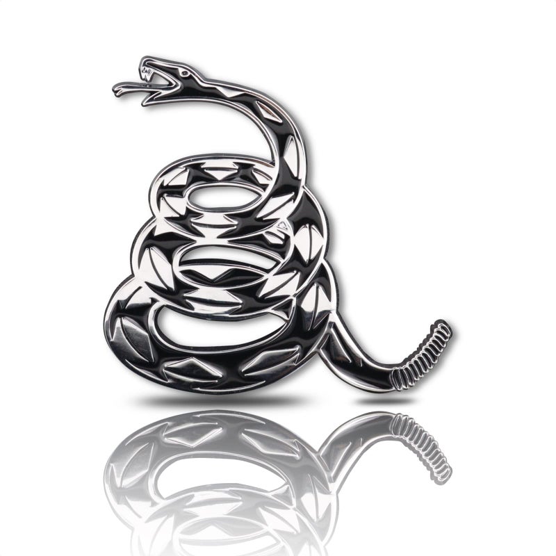 Fsforcar Dont Tread on Me Metal Car Sticker  Gadsden Flag Auto Emblem  3D Snake Decal for Automotive  Truck  Motorcycle (Silver) - Image 1